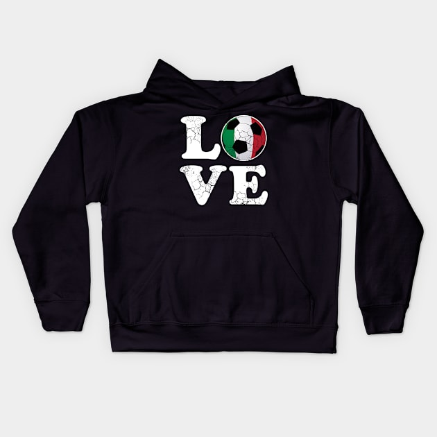 Italian Love Soccer Football Italia Flag Italy Kids Hoodie by E